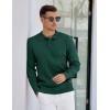 imageCOOFANDY Mens Knit Polo Sweater Long Sleeve Polos Lightweight Casual Dress Pullover SweatersDark Green