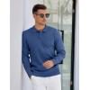 imageCOOFANDY Mens Knit Polo Sweater Long Sleeve Polos Lightweight Casual Dress Pullover SweatersDemin Blue