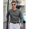 imageCOOFANDY Mens Knit Polo Sweater Long Sleeve Polos Lightweight Casual Dress Pullover SweatersGrey