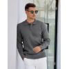 imageCOOFANDY Mens Knit Polo Sweater Long Sleeve Polos Lightweight Casual Dress Pullover SweatersGrey