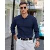imageCOOFANDY Mens Knit Polo Sweater Long Sleeve Polos Lightweight Casual Dress Pullover SweatersNavy Blue