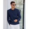 imageCOOFANDY Mens Knit Polo Sweater Long Sleeve Polos Lightweight Casual Dress Pullover SweatersNavy Blue