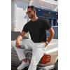 imageCOOFANDY Mens Knit TShirts Casual Crewneck Short Sleeve Shirts Summer Tops Basic Pullover TeesAll Black