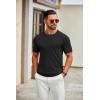 imageCOOFANDY Mens Knit TShirts Casual Crewneck Short Sleeve Shirts Summer Tops Basic Pullover TeesAll Black