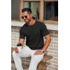 imageCOOFANDY Mens Knit TShirts Casual Crewneck Short Sleeve Shirts Summer Tops Basic Pullover TeesAll Black