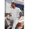 imageCOOFANDY Mens Knit TShirts Casual Crewneck Short Sleeve Shirts Summer Tops Basic Pullover TeesAll White