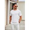 imageCOOFANDY Mens Knit TShirts Casual Crewneck Short Sleeve Shirts Summer Tops Basic Pullover TeesAll White