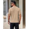 imageCOOFANDY Mens Knit TShirts Short Sleeve Crewneck Shirt Casual Textured Pullover TeesKhaki