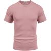imageCOOFANDY Mens Knit TShirts Short Sleeve Crewneck Shirt Casual Textured Pullover TeesPink