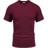 imageCOOFANDY Mens Knit TShirts Short Sleeve Crewneck Shirt Casual Textured Pullover TeesWine Red