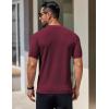 imageCOOFANDY Mens Knit TShirts Short Sleeve Crewneck Shirt Casual Textured Pullover TeesWine Red