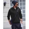 imageCOOFANDY Mens Knitted Hoodie Sweater Long Sleeve Turtleneck Quarter Zip Pullover Sweaters with PocketBlack