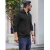 imageCOOFANDY Mens Knitted Hoodie Sweater Long Sleeve Turtleneck Quarter Zip Pullover Sweaters with PocketBlack