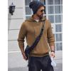 imageCOOFANDY Mens Knitted Hoodie Sweater Long Sleeve Turtleneck Quarter Zip Pullover Sweaters with PocketBrown