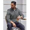 imageCOOFANDY Mens Knitted Hoodie Sweater Long Sleeve Turtleneck Quarter Zip Pullover Sweaters with PocketDark Gray
