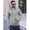 imageCOOFANDY Mens Knitted Hoodie Sweater Long Sleeve Turtleneck Quarter Zip Pullover Sweaters with PocketLight Gray