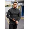 imageCOOFANDY Mens Knitted Hoodies Pullover Casual Long Sleeve Turtleneck SweatersBlack