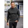 imageCOOFANDY Mens Knitted Hoodies Pullover Casual Long Sleeve Turtleneck SweatersBlack