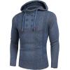 imageCOOFANDY Mens Knitted Hoodies Pullover Casual Long Sleeve Turtleneck SweatersBlue