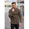 imageCOOFANDY Mens Knitted Hoodies Pullover Casual Long Sleeve Turtleneck SweatersBrown