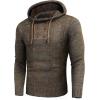 imageCOOFANDY Mens Knitted Hoodies Pullover Casual Long Sleeve Turtleneck SweatersBrown