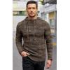 imageCOOFANDY Mens Knitted Hoodies Pullover Casual Long Sleeve Turtleneck SweatersBrown