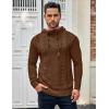 imageCOOFANDY Mens Knitted Hoodies Pullover Casual Long Sleeve Turtleneck SweatersCaramel