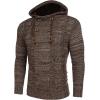 imageCOOFANDY Mens Knitted Hoodies Pullover Casual Long Sleeve Turtleneck SweatersCoffee
