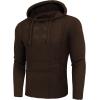 imageCOOFANDY Mens Knitted Hoodies Pullover Casual Long Sleeve Turtleneck SweatersDark Brown