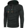 imageCOOFANDY Mens Knitted Hoodies Pullover Casual Long Sleeve Turtleneck SweatersDeep Green