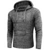 imageCOOFANDY Mens Knitted Hoodies Pullover Casual Long Sleeve Turtleneck SweatersGrey