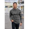 imageCOOFANDY Mens Knitted Hoodies Pullover Casual Long Sleeve Turtleneck SweatersGrey