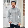 imageCOOFANDY Mens Knitted Hoodies Pullover Casual Long Sleeve Turtleneck SweatersLight Gray