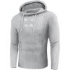imageCOOFANDY Mens Knitted Hoodies Pullover Casual Long Sleeve Turtleneck SweatersLight Gray