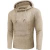 imageCOOFANDY Mens Knitted Hoodies Pullover Casual Long Sleeve Turtleneck SweatersLight Khaki