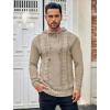 imageCOOFANDY Mens Knitted Hoodies Pullover Casual Long Sleeve Turtleneck SweatersLight Khaki