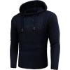 imageCOOFANDY Mens Knitted Hoodies Pullover Casual Long Sleeve Turtleneck SweatersNavy Blue
