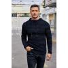 imageCOOFANDY Mens Knitted Hoodies Pullover Casual Long Sleeve Turtleneck SweatersNavy Blue