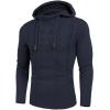 imageCOOFANDY Mens Knitted Hoodies Pullover Casual Long Sleeve Turtleneck SweatersNew Blue