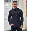 imageCOOFANDY Mens Knitted Hoodies Pullover Casual Long Sleeve Turtleneck SweatersNew Blue