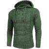 imageCOOFANDY Mens Knitted Hoodies Pullover Casual Long Sleeve Turtleneck SweatersNew Green