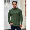 imageCOOFANDY Mens Knitted Hoodies Pullover Casual Long Sleeve Turtleneck SweatersNew Green