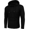 imageCOOFANDY Mens Knitted Hoodies Pullover Casual Long Sleeve Turtleneck SweatersPure Black