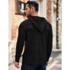 imageCOOFANDY Mens Knitted Hoodies Pullover Casual Long Sleeve Turtleneck SweatersPure Black