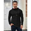 imageCOOFANDY Mens Knitted Hoodies Pullover Casual Long Sleeve Turtleneck SweatersPure Black