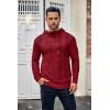 imageCOOFANDY Mens Knitted Hoodies Pullover Casual Long Sleeve Turtleneck SweatersRed