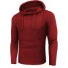 imageCOOFANDY Mens Knitted Hoodies Pullover Casual Long Sleeve Turtleneck SweatersRed
