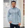 imageCOOFANDY Mens Knitted Hoodies Pullover Casual Long Sleeve Turtleneck SweatersSky Blue