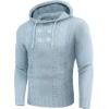imageCOOFANDY Mens Knitted Hoodies Pullover Casual Long Sleeve Turtleneck SweatersSky Blue