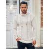 imageCOOFANDY Mens Knitted Hoodies Pullover Casual Long Sleeve Turtleneck SweatersWhite